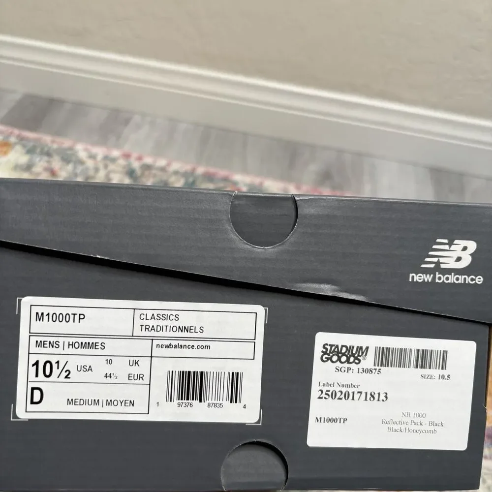 New Balance 1000 Reflective Black Sneakers - Picture 6 of 10
